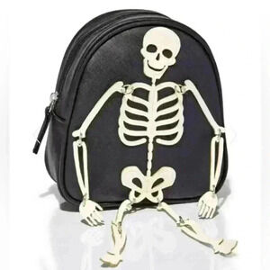 Skeleton Glow in Dark Mini Backpack Cosmetic Bag 6" H x 2.5" W Special O…